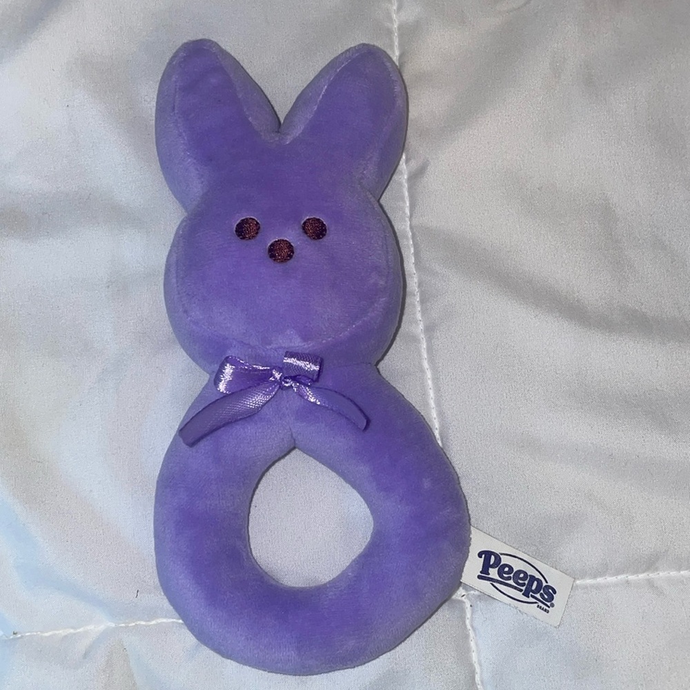 PEEPS purple Easter /everyday rattle kids toy decoration plush peeps kids rattle
